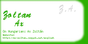 zoltan ax business card
